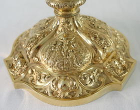 Antique solid silver gilt French Baroque Chalice